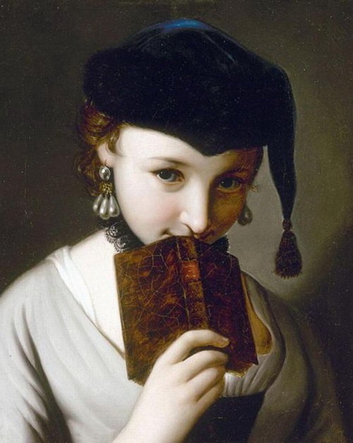 18thcenturylove:marblefeet:Girl With a Book, by Pietro Antonio Rotari (1707-1762)Probably posted thi