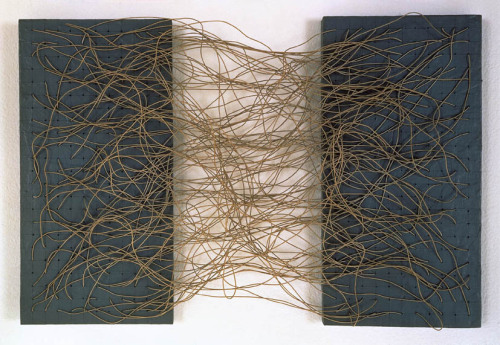 fyeahwomenartists:Eva Hesse Metronomic Irregularity I, 1966.Tension: to communicate, to obfuscate, t