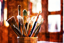 aesonissa:  Paintbrushes dropped into the