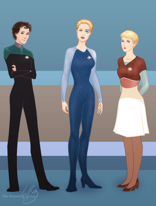 Ship of the Valkyries! Ensign Hallie KimLt. Tamara ParisChief Engineer B’Elanna TorresAmbassad