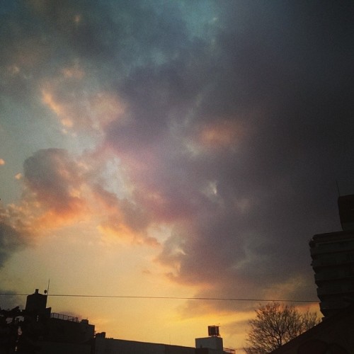 First sunset of the year #osaka #japan #2014 #sunset #winter #clouds #kumo #sky #sora #colors #iro #