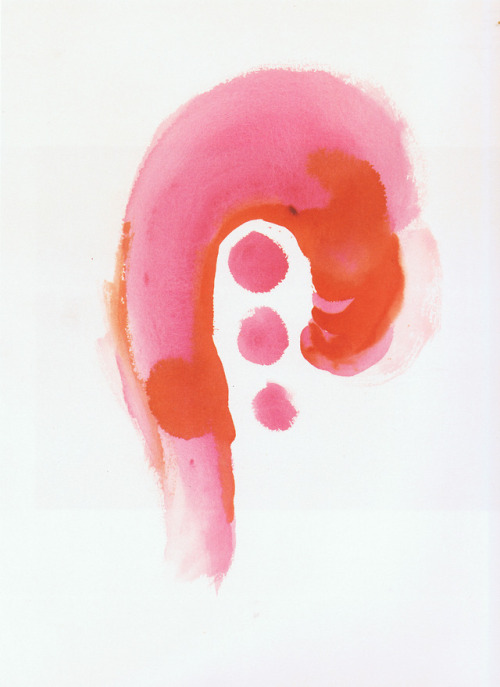 groundsalad:Untitled (Abstraction pink Curve and Circles), 1970sWatercolour on paper