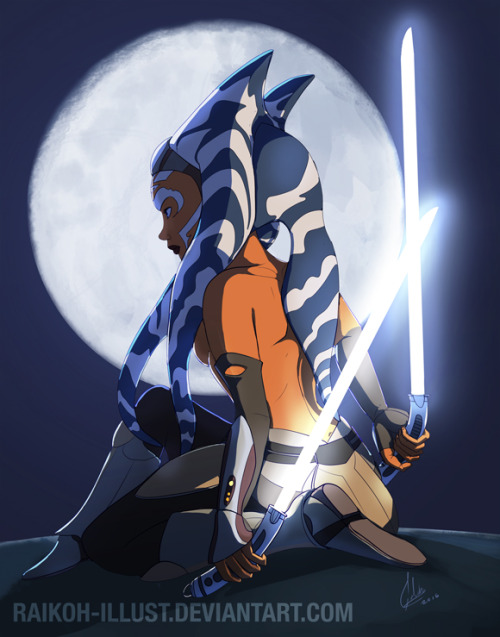 raikoh14:  Ahsoka commission I made for a dA user. This is the first time someone commissions me an illustration where they requested me to use my 2d cel shaded look for it, since most of the time my commissions are done in my digital painting technique.