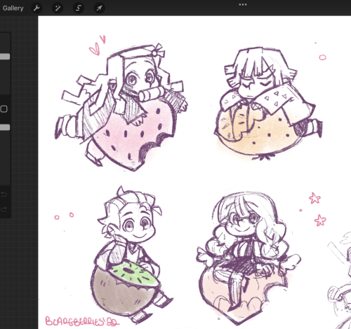 some kimetsu no fruit charms maybe