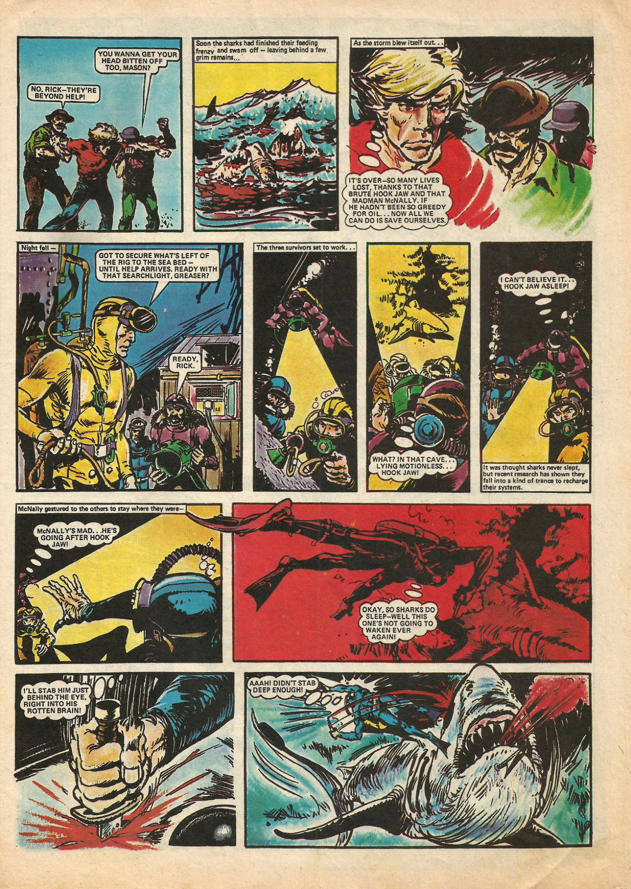 Hook Jaw, from Action comic 10th April, 1976. (IPC Magazines).From 30th Century Comics,