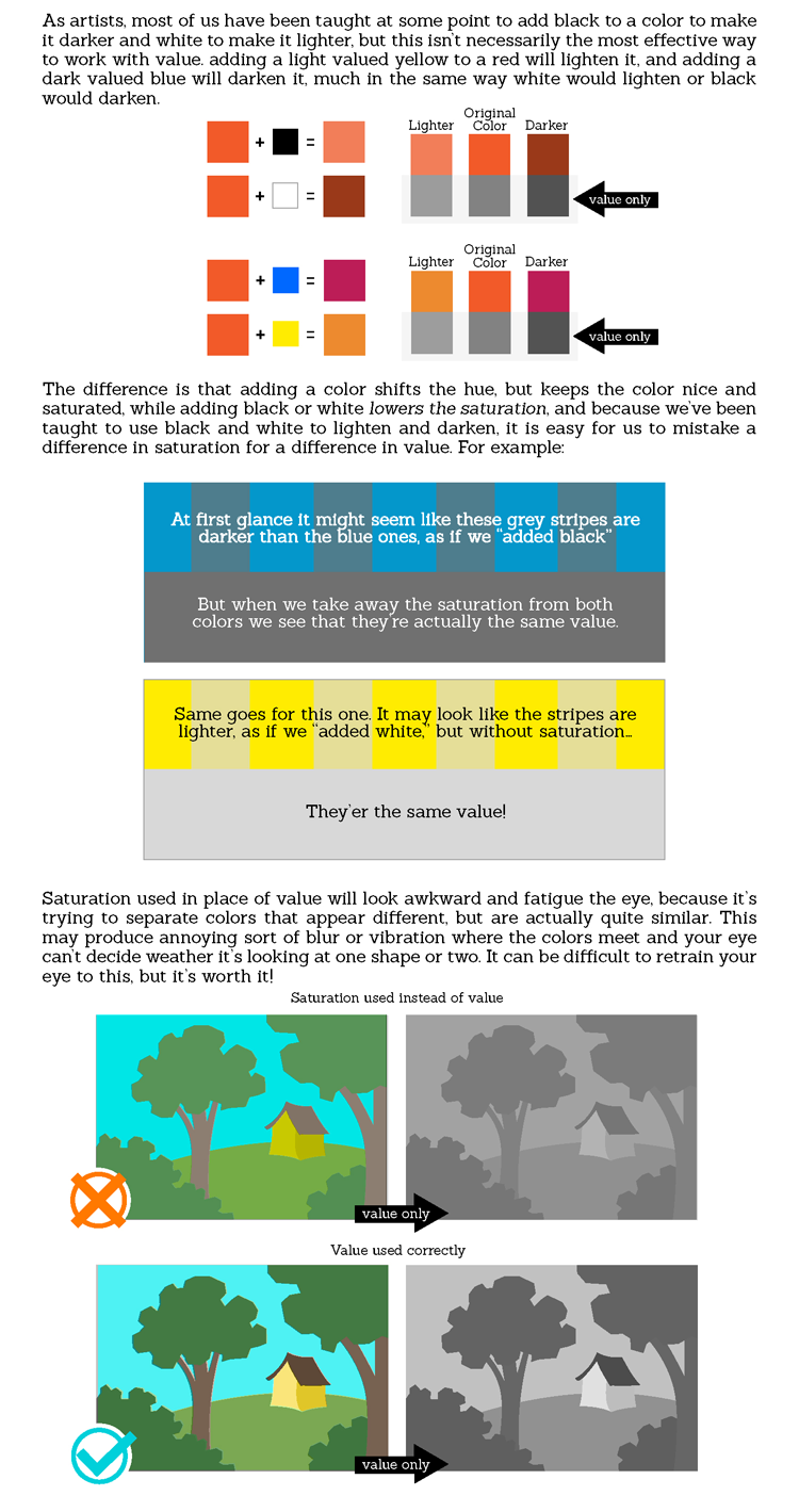 eschergirls:  sarahculture:  Color Tutorial Part 1: Value Part 2 : Hue and Saturation