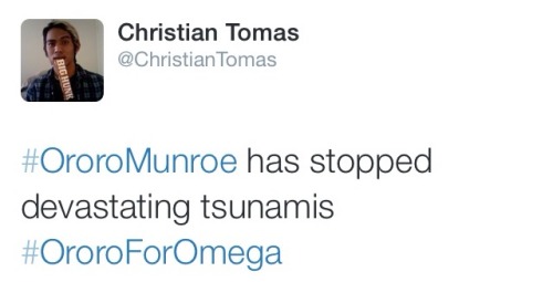 ripopentheuniverse: The glorious #OroroForOmega hashtag on twitter. Created by christiancgtomas wit