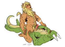 jarylgarennsfw:  Lion x Dragon - by unchainedlynxI