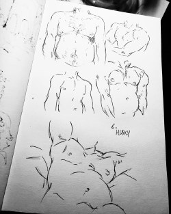 Inktober Day 6: Husky____I decided to do some anatomy studies for today&rsquo;s