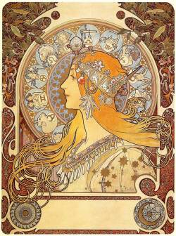 artist-mucha:  Zodiac, 1896, Alphonse MuchaSize: