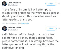 kittykat8311:  elodieunderglass:   livebloggingmydescentintomadness:  i just feel like you guys should see this thread about foxes  For some reason, when biologists want to describe “the assemblage of morphological features shared among many members