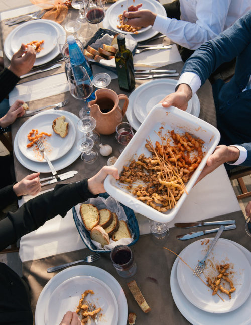 An Easter Sunday feast at Agriturismo Sanacore, Sicily.