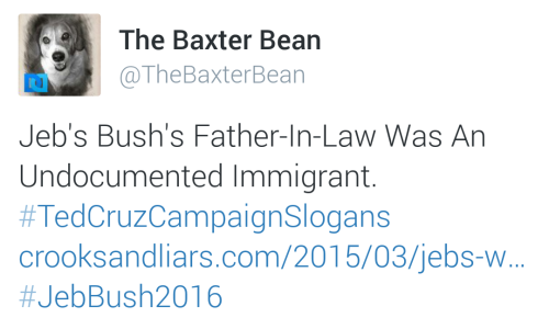 liberalsarecool:Republican families like Jeb Bush and Ted Cruz have parents who were immigrants, but