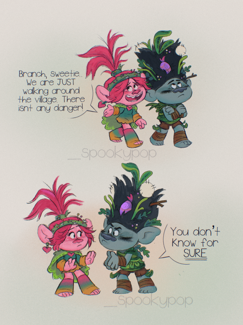 The Initial Art I Made To Explore My Broppy Parent AU- In This AU, Branch And Poppy Marry And He Becomes