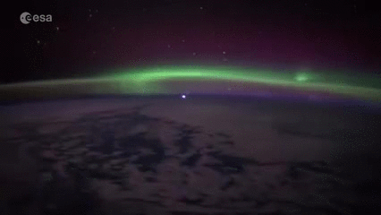 the-wolf-and-moon:Aurora From the ISS  
