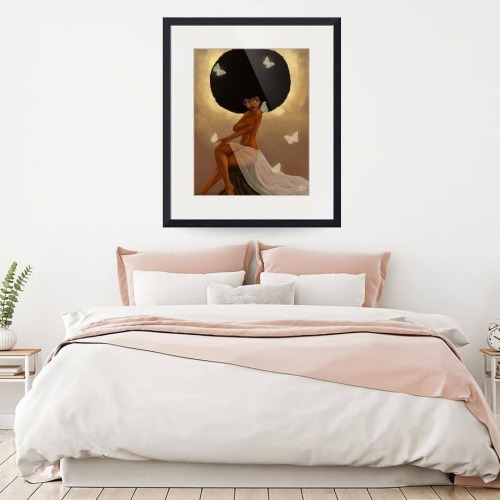 Fro and Butterflies Framed art decor Follow @kira_the_artist #Black #art #blackart #blacklove #lov