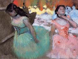 transistoradio:  Edgar Degas, The Entrance of the Masked Dancers (c. 1884), pastel on paper, 64.7 x 49 cm. Collection of Sterling and Francine Clark Art Institute at Williamstown, MA, USA. Via WikiPaintings. 