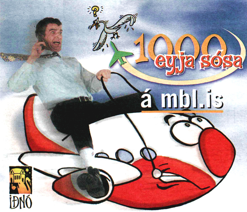 Cover of 1000 Island Sauce with Stefán Karl straddling a red cartoon airplane like a horse.
