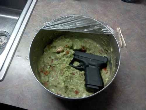 w2ymdrama: Glockamole BeretTartar Chile Colt Queso Smith &amp; WesSriracha Heckler &amp; ButtersKo