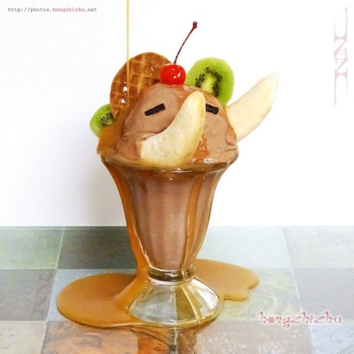 hongzhizhu:Homemade chocolate coconut milk ice cream garnished with Ghirardelli® Twilight Delight 72
