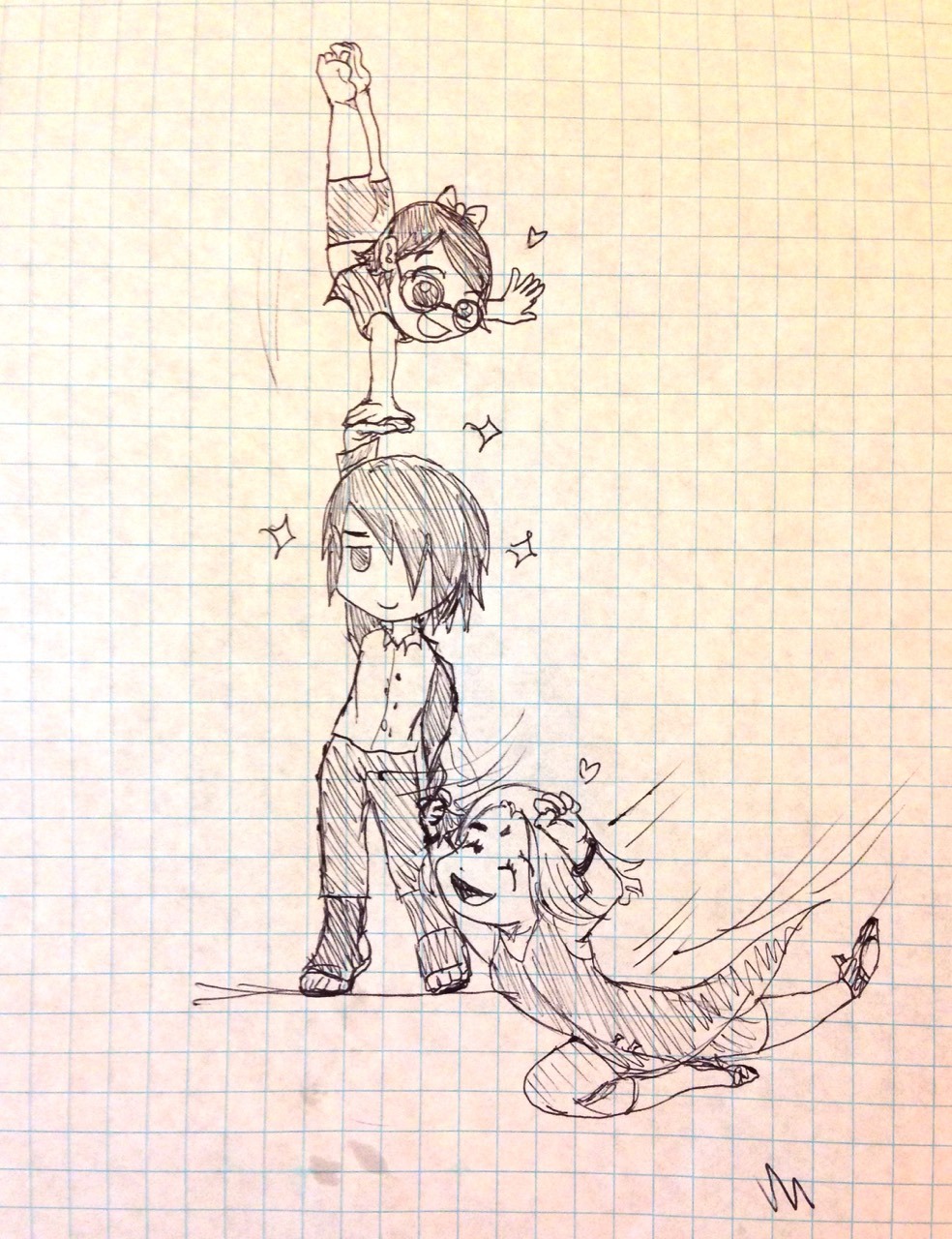 onemerryjester:  Doodles before work - “Acrobatic Uchiha family”   Don’t even