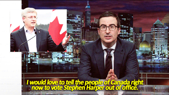 sandandglass:LastWeek Tonight, October 18, 2015Note: Canadian election day is October 19