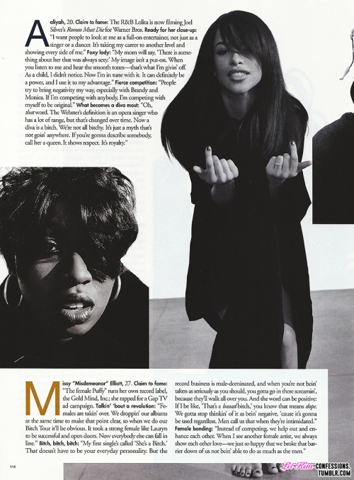 thabeehive-deactivated20160215:  lil’ kim, aaliyah, missy elliott, & da brat photographed by elfie semotan for the august 1999 issue of elle magazine. 