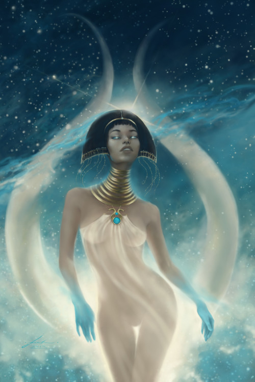 fyblackwomenart:Hathor by  Jeszika Le Vye 