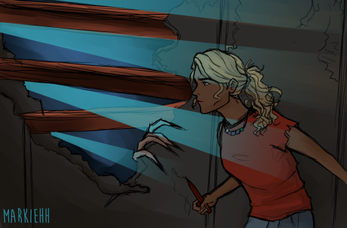 Had to draw a scene from the Mark of Athena for my...