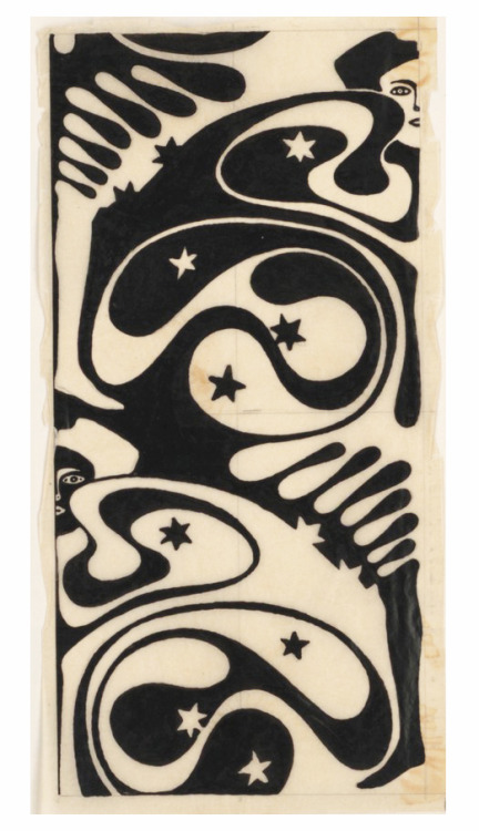 design-is-fine:Koloman Moser, design drawing, 1890-1910. Ink on paper. Vienna. MAK Wien, via Europea