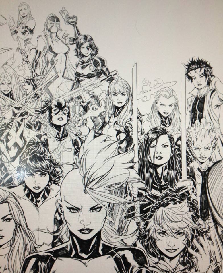 magniflorious:  Teaser for Mark Brooks X-Ladies pic. Yup, that’s Dazz in the back