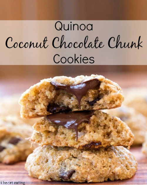 notanotherhealthyfoodblog:  Quinoa Coconut Chocolate Chunk Cookies  click here for recipe.