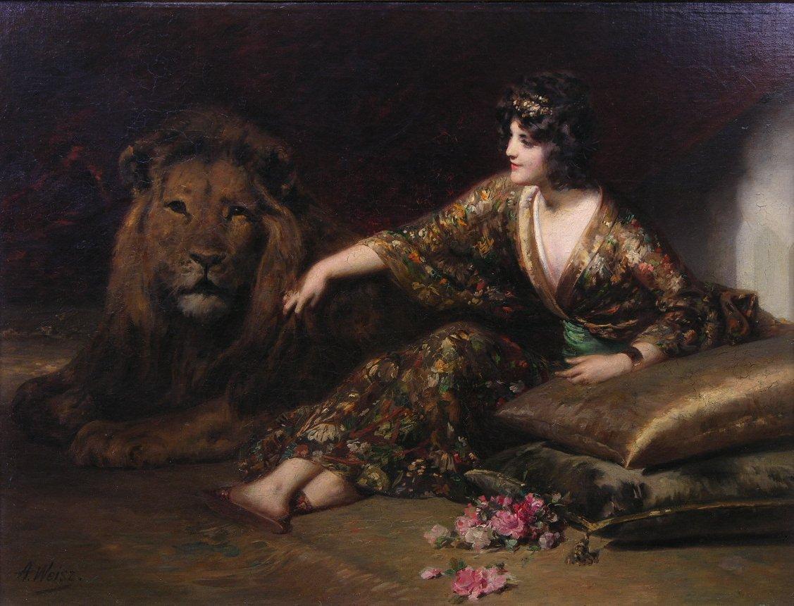 lionofchaeronea:L’Odalisque, Adolphe Weisz, 1884