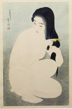 someoneanyoneyou:  Torii Kotondo - Kamisuki (Combing Her Hair), 1929 