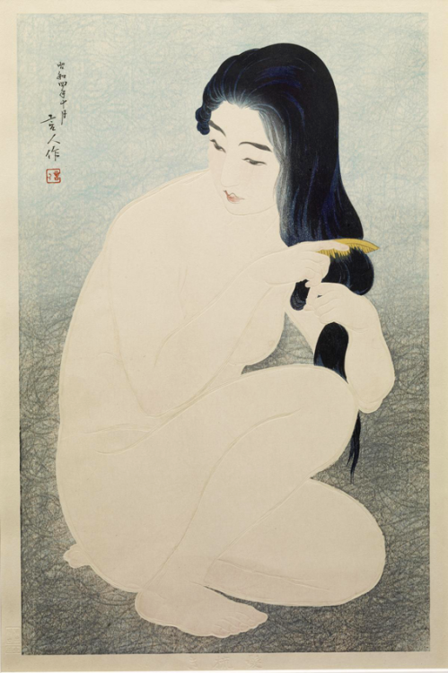 aubreylstallard:Torii Kotondo, Kamisuki (Combing Her Hair), 1929