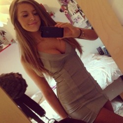 Cute girl, Grey dress