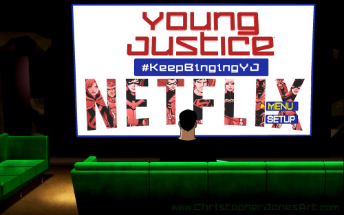 christopherjonesart:Superboy knows that binge watching Young Justice on Netflix can help get a new s