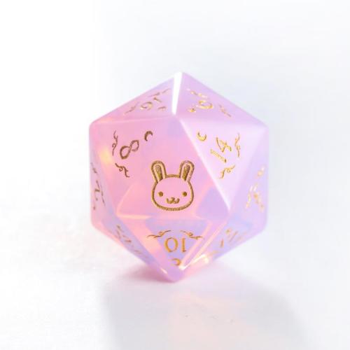 figdays:  Pink Opalite Gemstone DnD Dice Set //  CrystalMaggie  