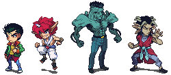 professionalmanlyguy69:  been doing some YYH sprites over the past few days! 100% view:  