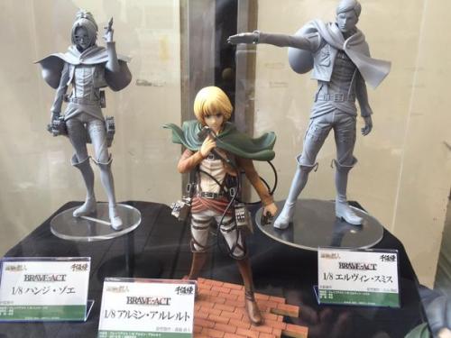  Another look at Sentinel’s upcoming BRAVE-ACT figures - Hanji, Armin (Painted), and Erwin! (Source)  Armin will be released in January, but no news on the other two yet!