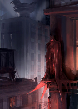 heyoscarwilde:  The night shift. Batman illustrated by David Hong  :: via davidsketch.blogspot.ca 