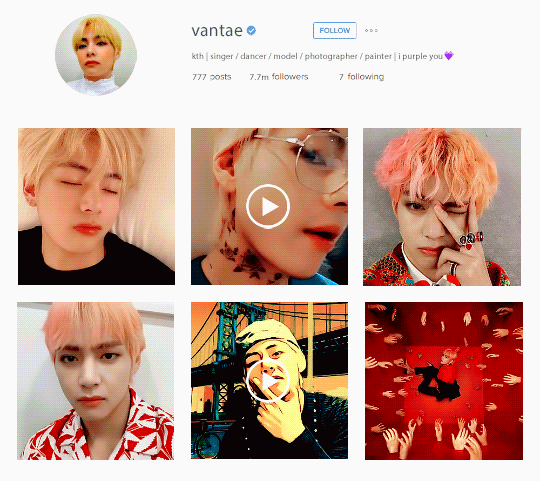 cyphertaehyungie:  taehyung in 2018 | instagram edition 💜