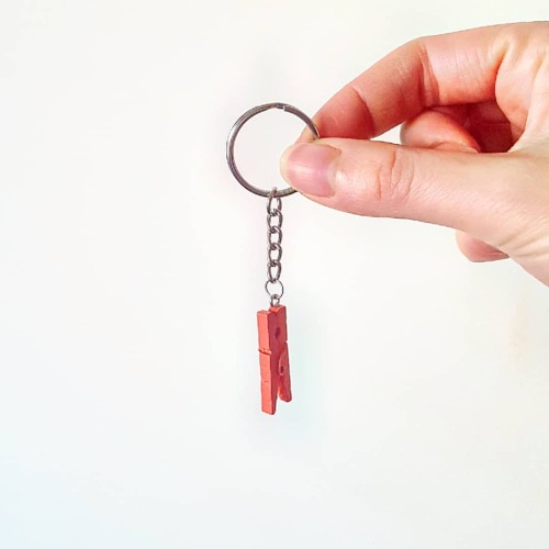 ¡️! Mini Peg Keychain #craft #handcrafted #handmade #accessories #accessory #keychain #keyring