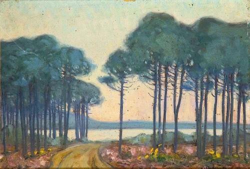 Jean Roger Sourgen (1883-1978) - Etang Landais. Oil on panel.