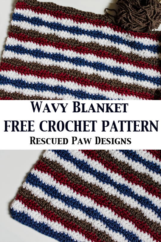 Crochet Pattern: Wavy Blanket || Rescued Paw Designs