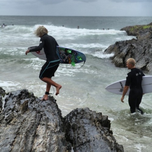 intrepid surfers at Kirra, Gold Coast