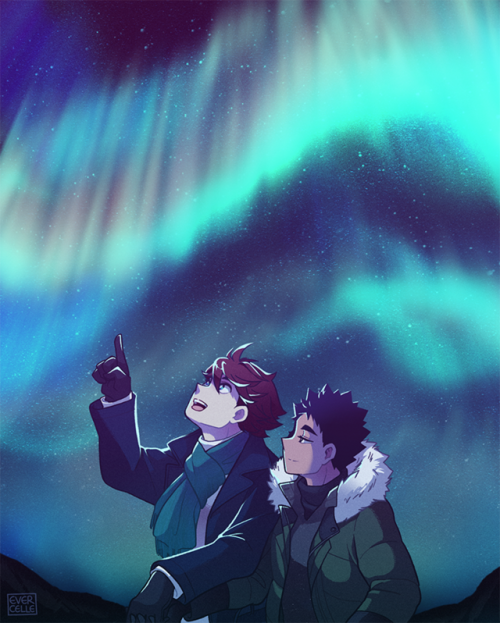 evercelle: 4k commission for @ninturse, who requested stargazing iwaoi ✨ 