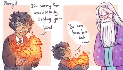 minryll: Based on a dream I had where Fawkes decided he likes Harry better than Dumbledore —&m