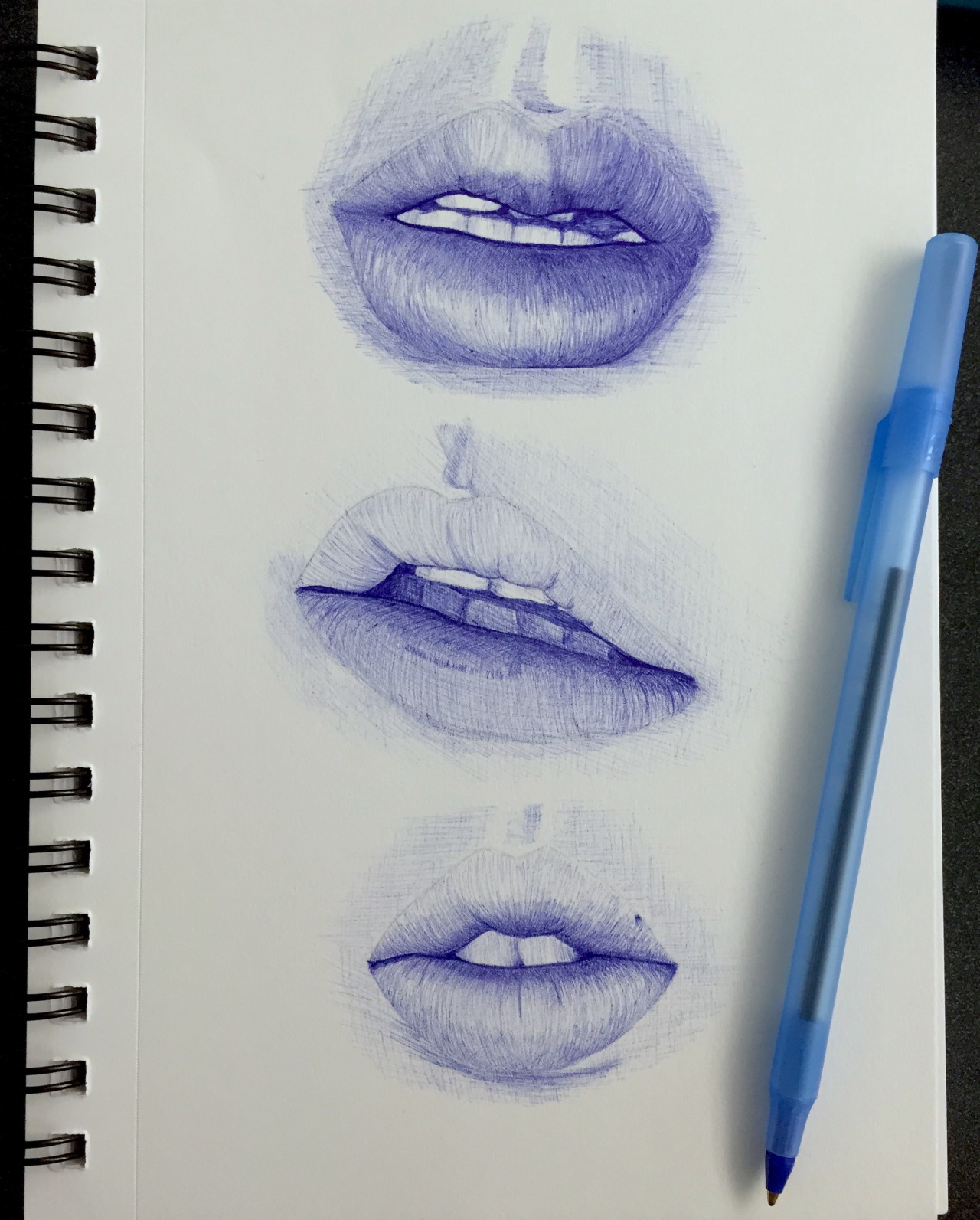 Pawan Nath art - Realistic lips Wip. Pen drawing... | Facebook