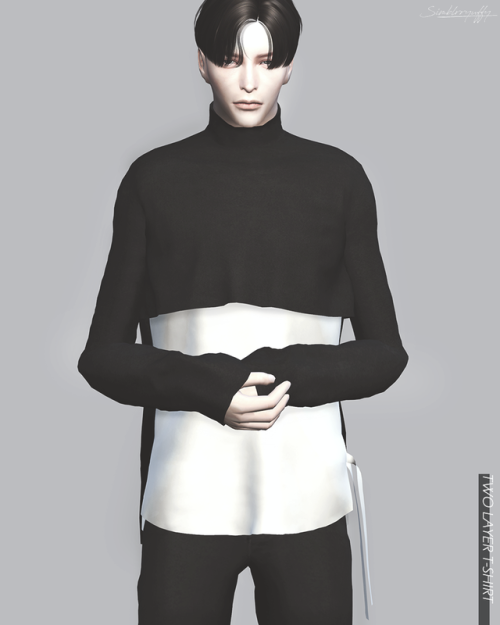 hitohari-sims: simblrryuffy: [Ryuffy] Two Layer T-Shirt Male Clothing Bottom 24 Swatches HQ Compati